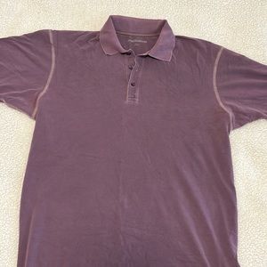 Johnston & Murphy Vintage Slub Short Sleeve Polo Shirt purple Size XL